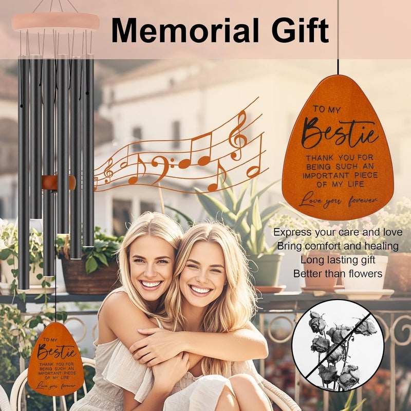 Oprever Bestie Gift for Women, Friend Gifts for Women, Unique Friendship Sister Gifts for Birthday, Valentines Day, Galentines, Mothers Day, Christmas, 32 Inch Wind Chimes Gift for Home Decor - Image 4